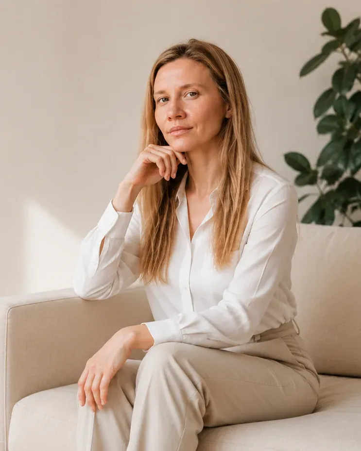 Инна Зозуля, психолог, в светлом кабинете